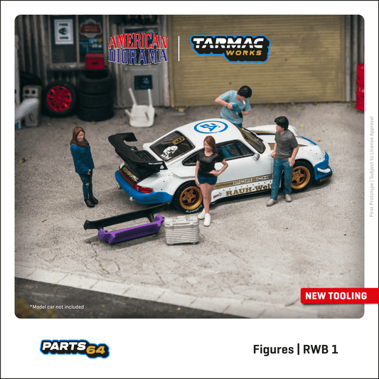 TARMAC WORKS PARTS64 1/64 Figures Set RWB 1 T64F-009-BK ** Diecast car not included **