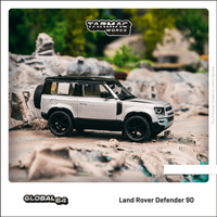 TARMAC WORKS GLOBAL64 1/64 Land Rover Defender 90 Silver Metallic T64G-019-SL