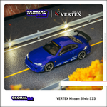 TARMAC WORKS GLOBAL64 1/64 VERTEX Nissan Silvia S15 Blue Metallic T64G-023-BL