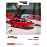 TARMAC WORKS GLOBAL64 1/64 Datsun Bluebird 510 Wagon Red Bicycle with roof rack included T64G-026-RE