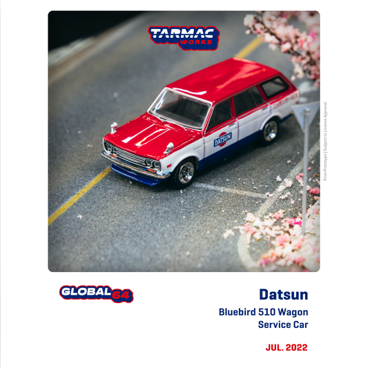 TARMAC WORKS GLOBAL64 1/64 Datsun Bluebird 510 Wagon Service Car T64G-026-SC