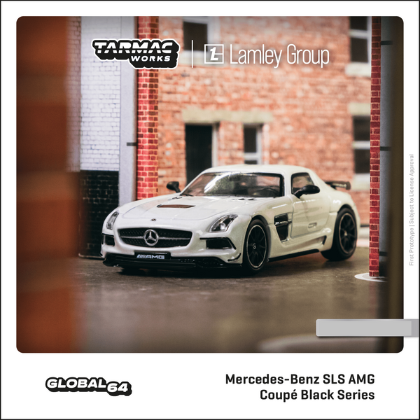 TARMAC WORKS GLOBAL64 1/64 Mercedes-Benz SLS AMG Coupé Black Series White Metallic Lamley Special Edition T64G-027-WH