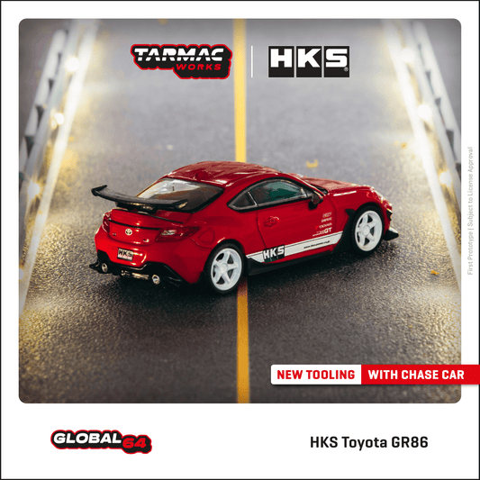 TARMAC WORKS GLOBAL64 1/64 HKS Toyota GR86 Red T64G-038-RE
