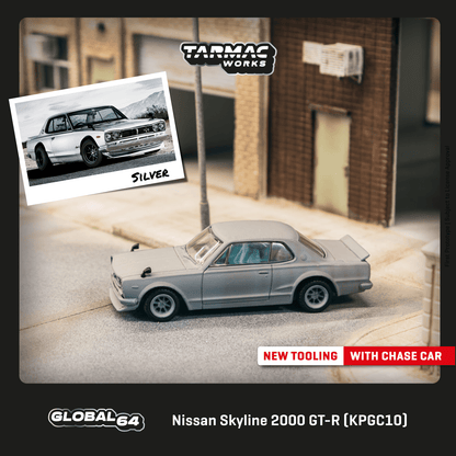 TARMAC WORKS GLOBAL64 1/64 Nissan Skyline 2000 GT-R (KPGC10) Silver T64G-043-SL