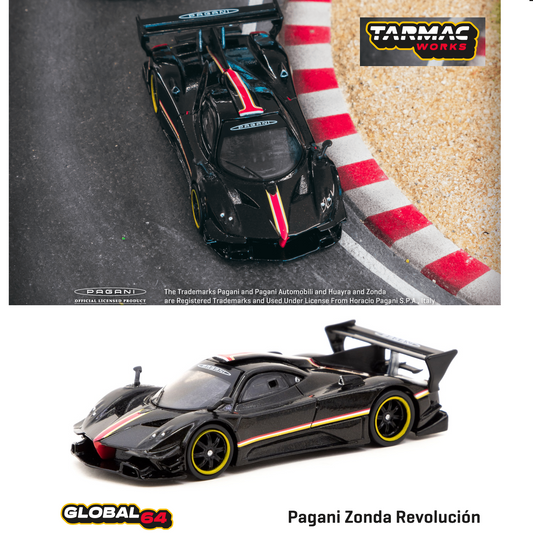 TARMAC WORKS GLOBAL64 1/64 Pagani Zonda Revolución Nero Oro T64G-TL016-BK