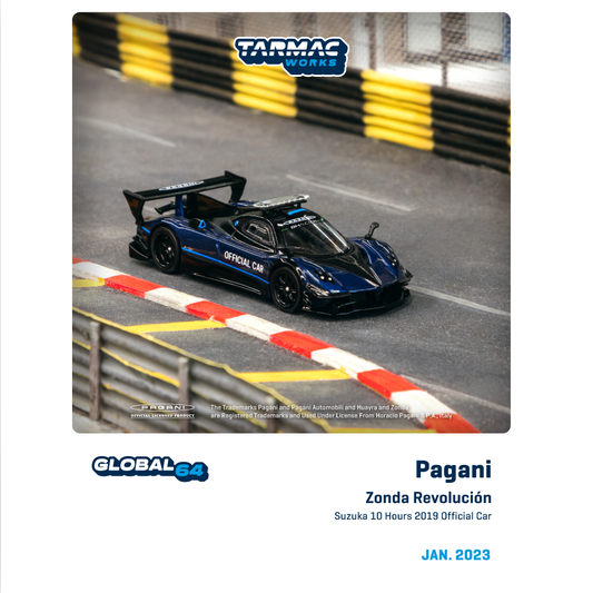 TARMAC WORKS GLOBAL64 1/64 Pagani Zonda Revolución Suzuka 10 Hours 2019 Official Car T64G-TL016-BL2
