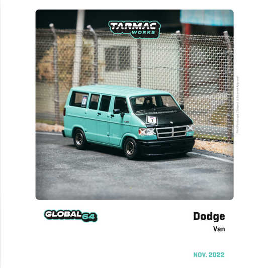 TARMAC WORKS GLOBAL64 1/64 Dodge Van Light Green T64G-TL032-LG