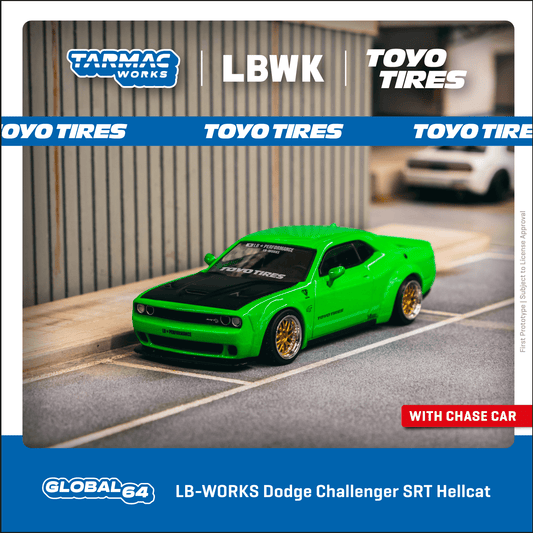 TARMAC WORKS GLOBAL64 1/64 LB-WORKS Dodge Challenger SRT Hellcat Green Metallic T64G-TL039-GR