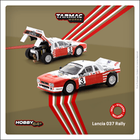 TARMAC WORKS HOBBY64 1/64 Lancia 037 Rally Rally Van Haspengouw 1985 Winner P. Snijers / D. Colebunders T64P-TL002-85RVH03