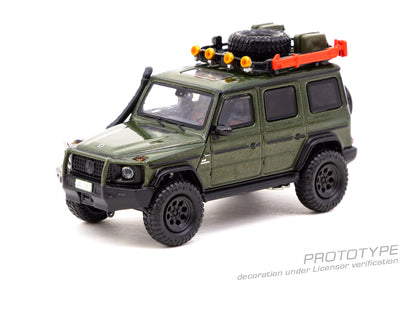 TARMAC WORKS ROAD64 1/64 Mercedes-AMG G63 Dark Green with off-road roof rack T64R-040-GN