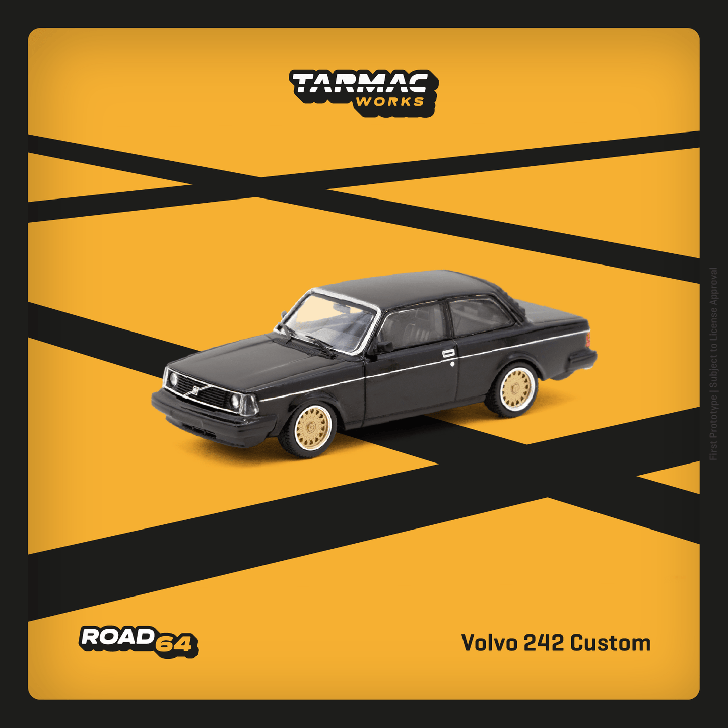 TARMAC WORKS ROAD64 1/64 Volvo 242 Custom Black T64R-050-BLK