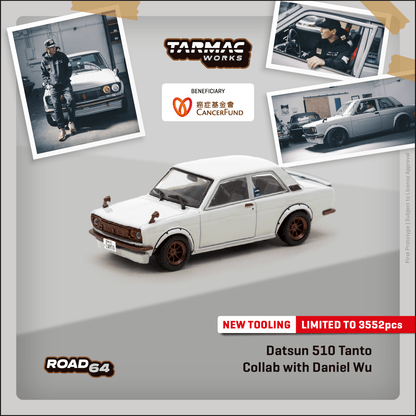 TARMAC WORKS ROAD64 1/64 Datsun 510 Tanto by Daniel Wu Limited to 3,552 pcs (Proceeds to donate to Hong Kong Cancer Fund) T64R-052-TANTO