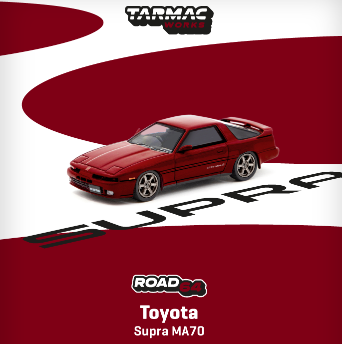 TARMAC WORKS ROAD64 1/64 Toyota Supra MA70 Red T64R-064-RED