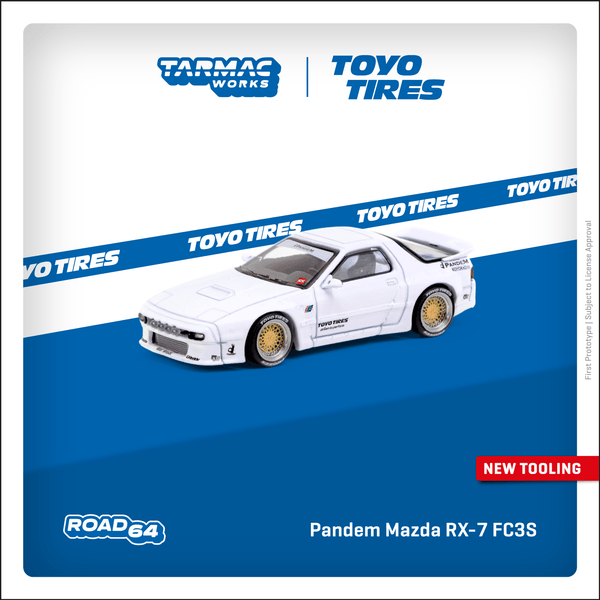 TARMAC WORKS ROAD64 1/64 Pandem Mazda RX-7 FC3S White T64R-066-WH