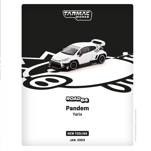 TARMAC WORKS ROAD64 1/64 Pandem Yaris White T64R-080-WH