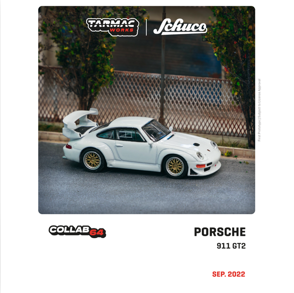 TARMAC WORKS COLLAB64 1/64 Porsche 911 GT2 White T64S-004-WH