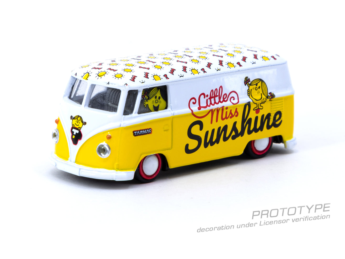 TARMAC WORKS COLLAB64 1/64 VW Type II (T1) Panel Van  Mr. Men Little Miss Little Miss Sunshine T64S-005-MMLM