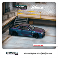 TARMAC WORKS COLLAB64 1/64 Nissan Skyline GT-R (R34) Z-tune Midnight Purple III T64S-014-MNP
