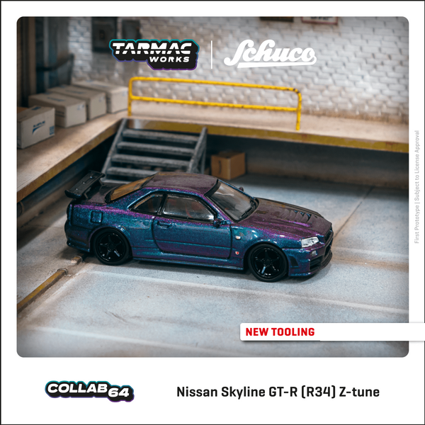 PREORDER TARMAC WORKS COLLAB64 1/64 Nissan Skyline GT-R (R34) Z-tune Midnight Purple III T64S-014-MNP (Approx. Release Date : JULY 2023 subject to manufacturer's final decision)