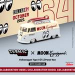 TARMAC WORKS x Schuco 1/64 Volkswagen Type II (T1) Panel Van Mooneyes with Roof Rack and Surfboard * Collaboration with Mooneyes * T64S-005-ME1