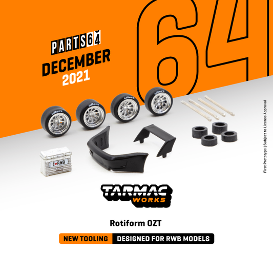 TARMAC WORKS 1/64 PARTS64 Rotiform OZT - Designed for RWB Models Sliver T64W-008-SL