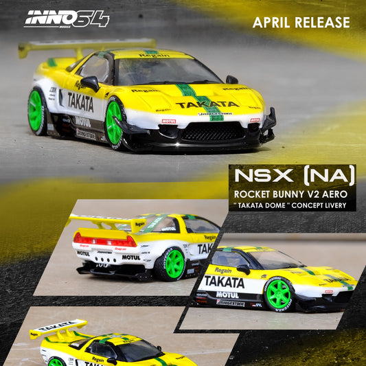 INNO64 1/64 NSX (NA1) ROCKET BUNNY V2 AERO "TAKATA DOME" Concept Livery IN64-NSXP-TKT