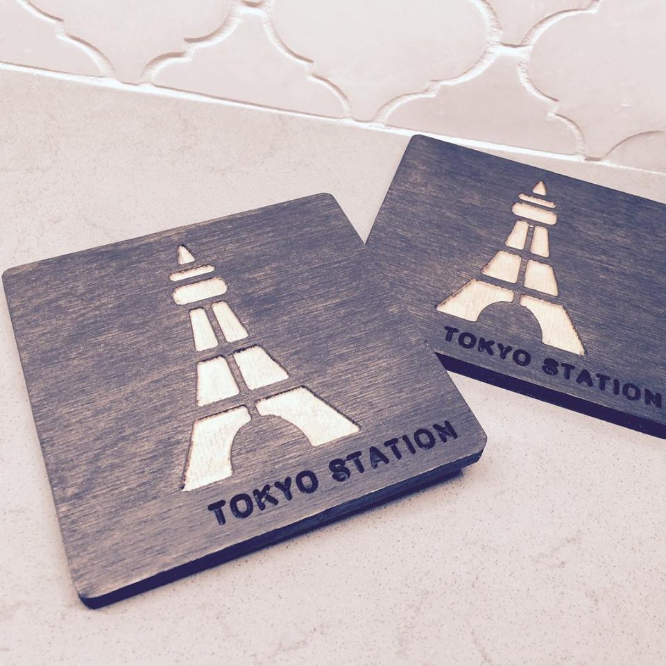 Tokyo Station Wooden Coaster set (Set of 2)