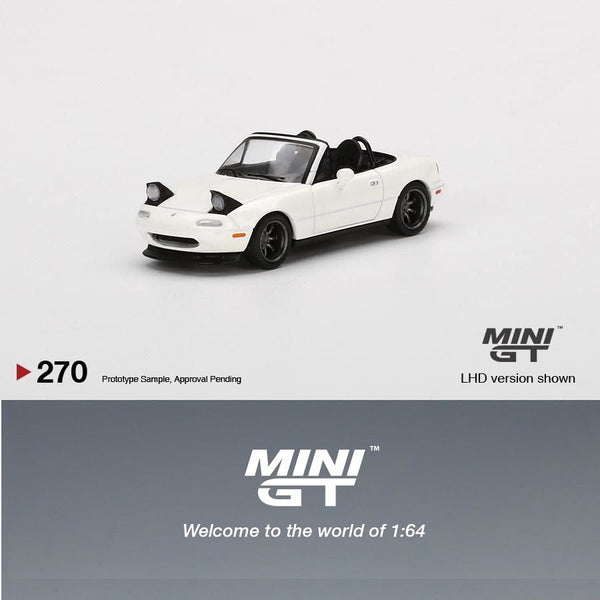MINI GT 1/64 Mazda Miata MX-5 (NA) Tuned Version Classic White - Fred's Garage Special LHD MGT00270-L
