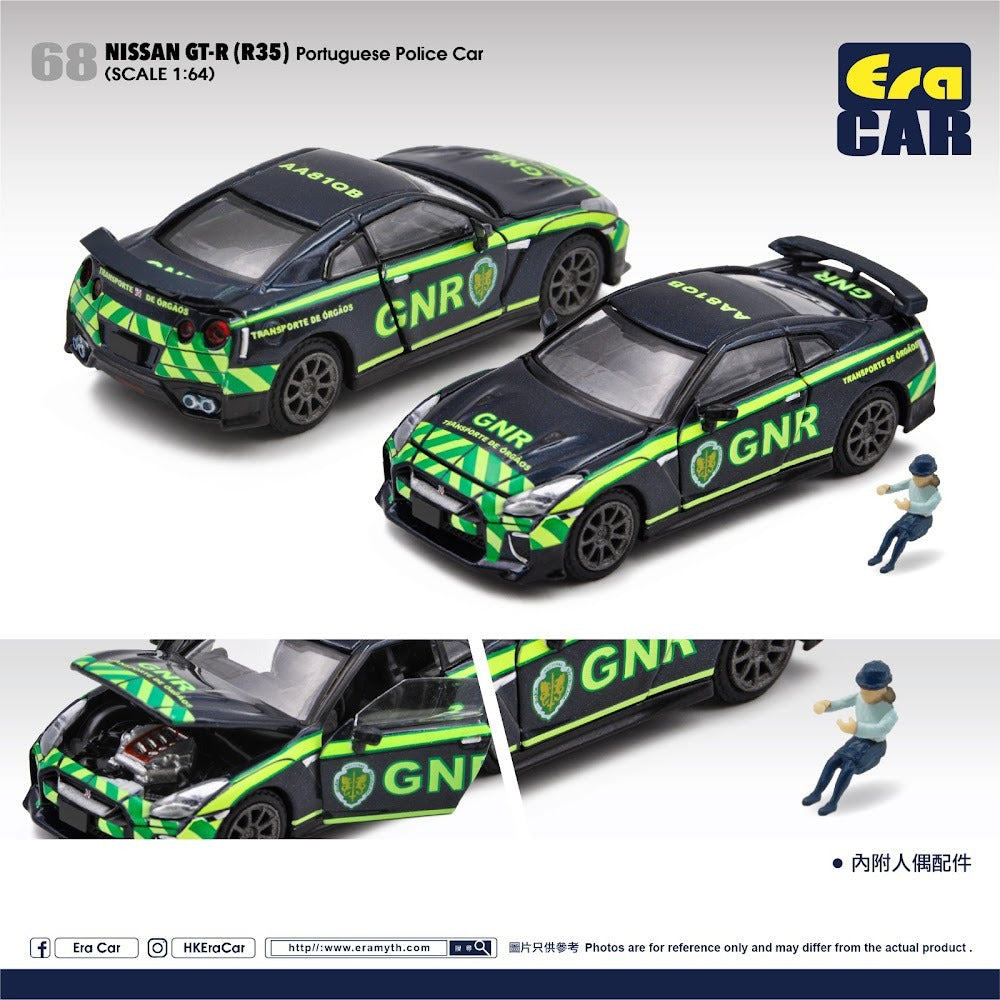 ERA CAR 1/64 68 Nissan GT-R (R35) Portuguese Police Car with figure 4897099932093