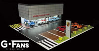 G-FANS 1/64 Diorama with LED Light - Porsche Showroom 710031