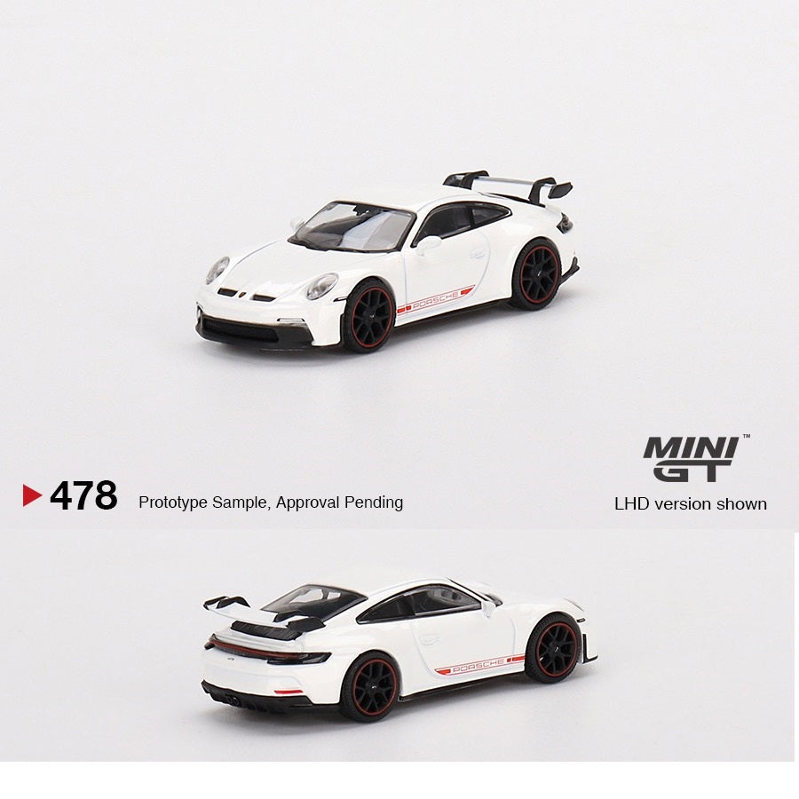 MINI GT 1/64 Porsche 911 (992) GT3 White LHD MGT00478-L