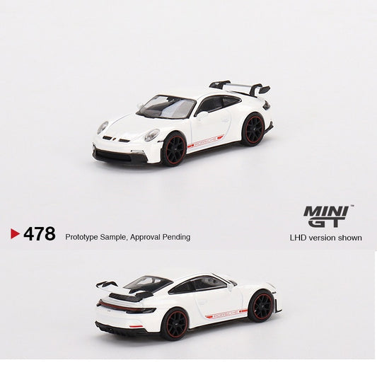 MINI GT 1/64 Porsche 911 (992) GT3 White LHD MGT00478-L