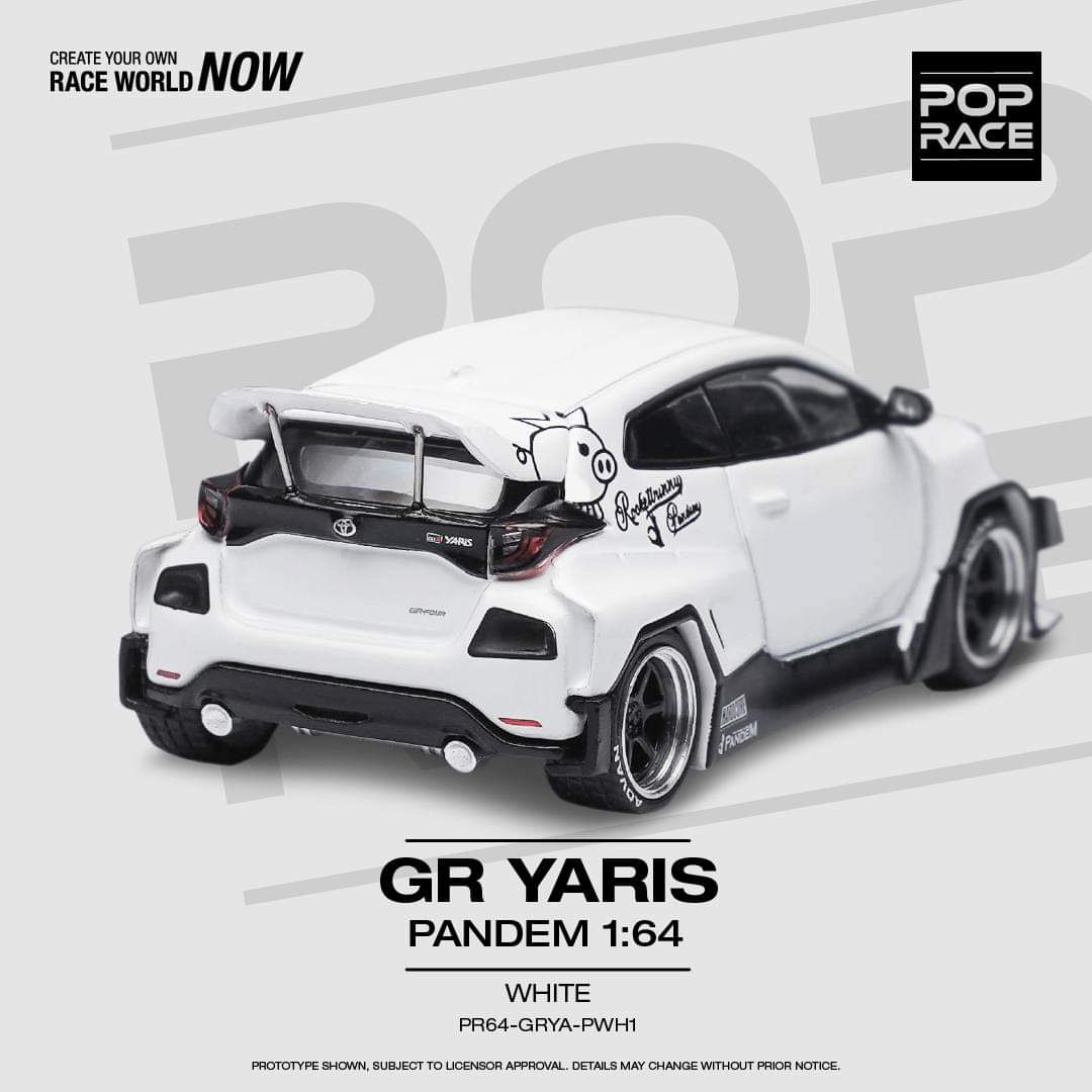 POPRACE 1/64 GR Yaris Pandem White PR64-GRYA-PWHI