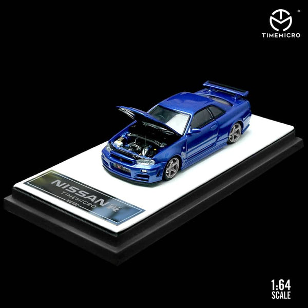 TIME MICRO 1/64 NISSAN GT-R R34 BLUE