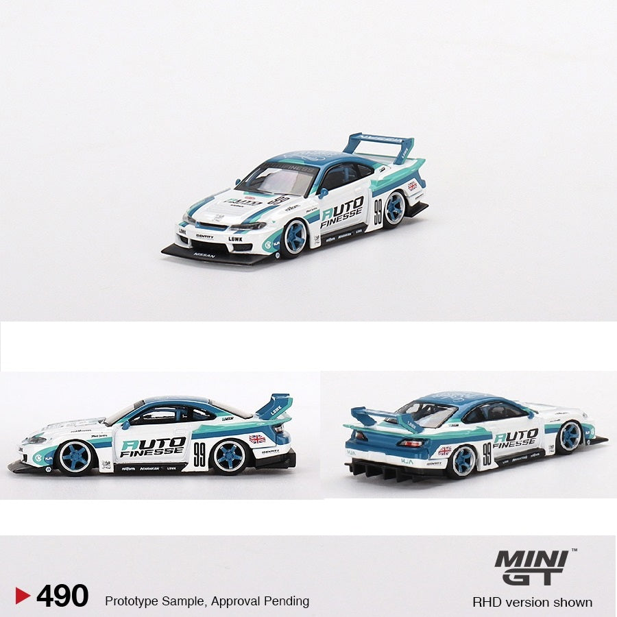 MINI GT 1/64 Nissan LB-Super Silhouette S15 SILVIA Auto Finesse RHD MGT00490-R