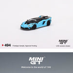 MINI GT 1/64 Lamborghini LB Silhouette WORKS Aventador GT EVO Baby Blue LHD MGT00494-L