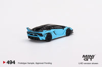 MINI GT 1/64 Lamborghini LB Silhouette WORKS Aventador GT EVO Baby Blue LHD MGT00494-L