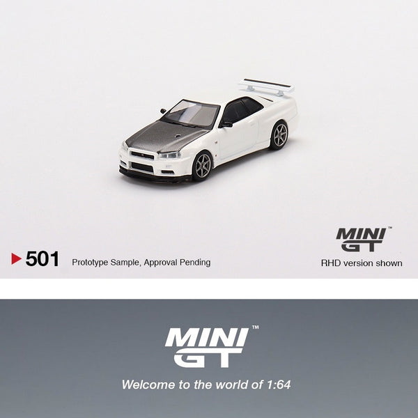 MINI GT 1/64 Nissan Skyline GT-R (R34) V-Spec II N1 White RHD MGT00501-R