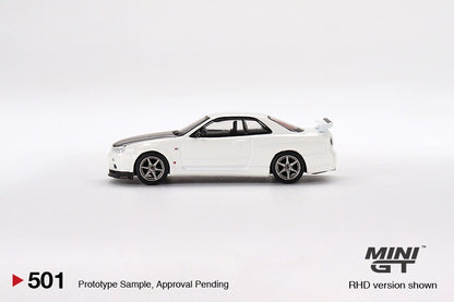 MINI GT 1/64 Nissan Skyline GT-R (R34) V-Spec II N1 White RHD MGT00501-R