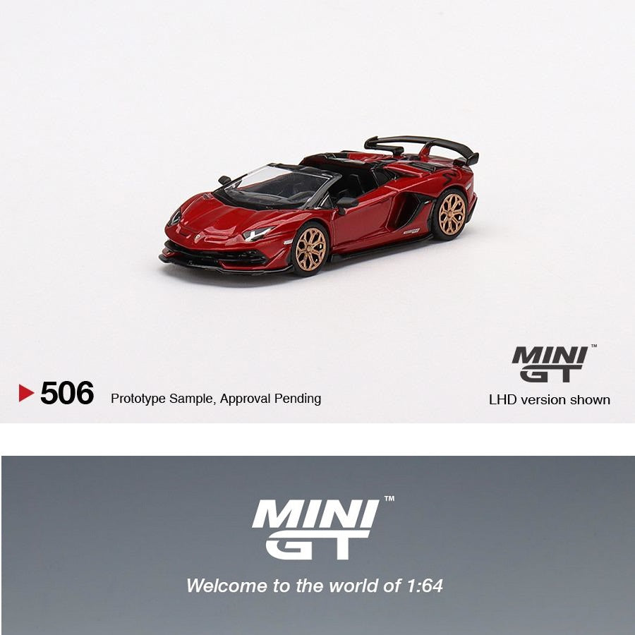 MINI GT 1/64 Lamborghini Aventador SVJ Roadster Rosso Efestos LHD MGT00506-L