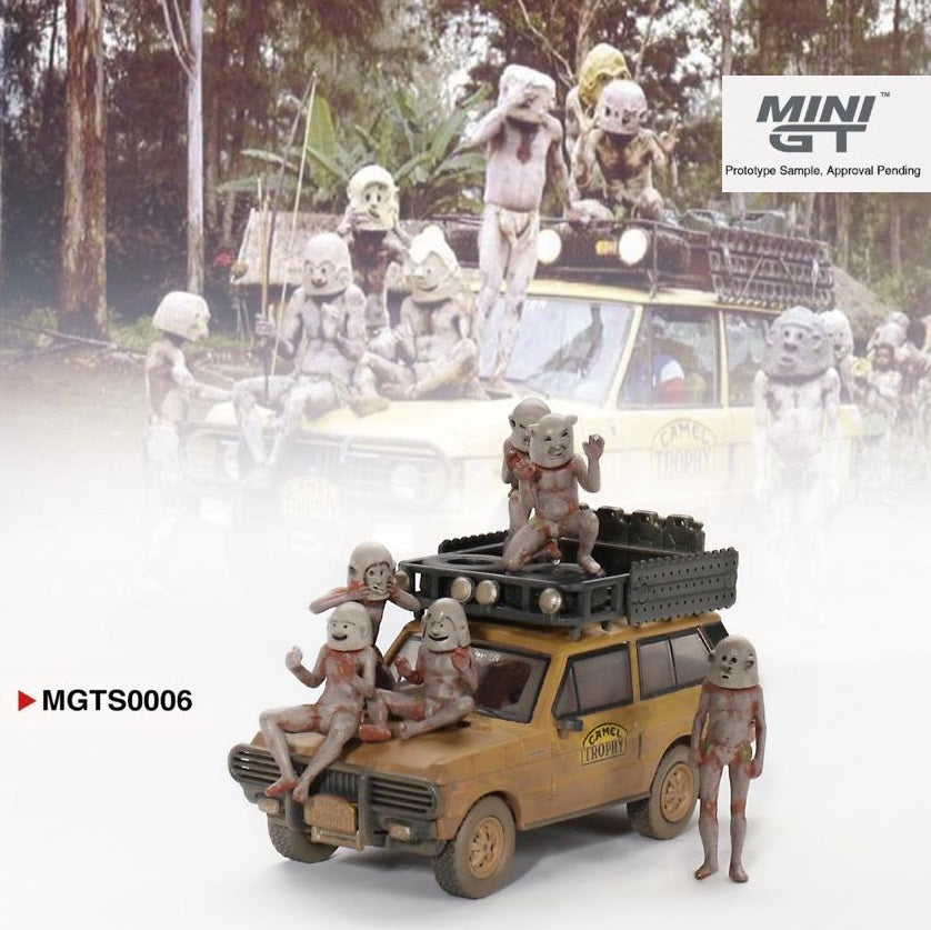 MINI GT 1/64 Range Rover 1982 Camel Trophy Papua New Guinea Set LHD MGTS0006