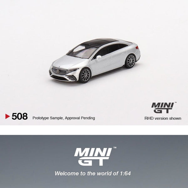 MINI GT 1/64 Mercedes-Benz EQS 580 4MATIC High-Tech Silver Metallic LHD MGT00508-L