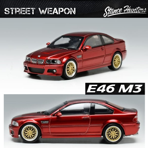 Stance Hunters x Street Weapon 1/64 BMW E46 M3 with BBS Wheels (Red)