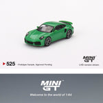 MINI GT 1/64 Porsche 911 Turbo S Python Green LHD MGT00525-L
