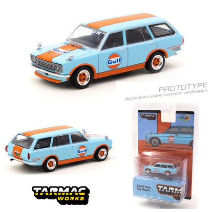 TARMAC WORKS 1/64 Datsun Bluebird 510 Wagon Gulf (Indonesia Exclusive) T64G-026-GULF