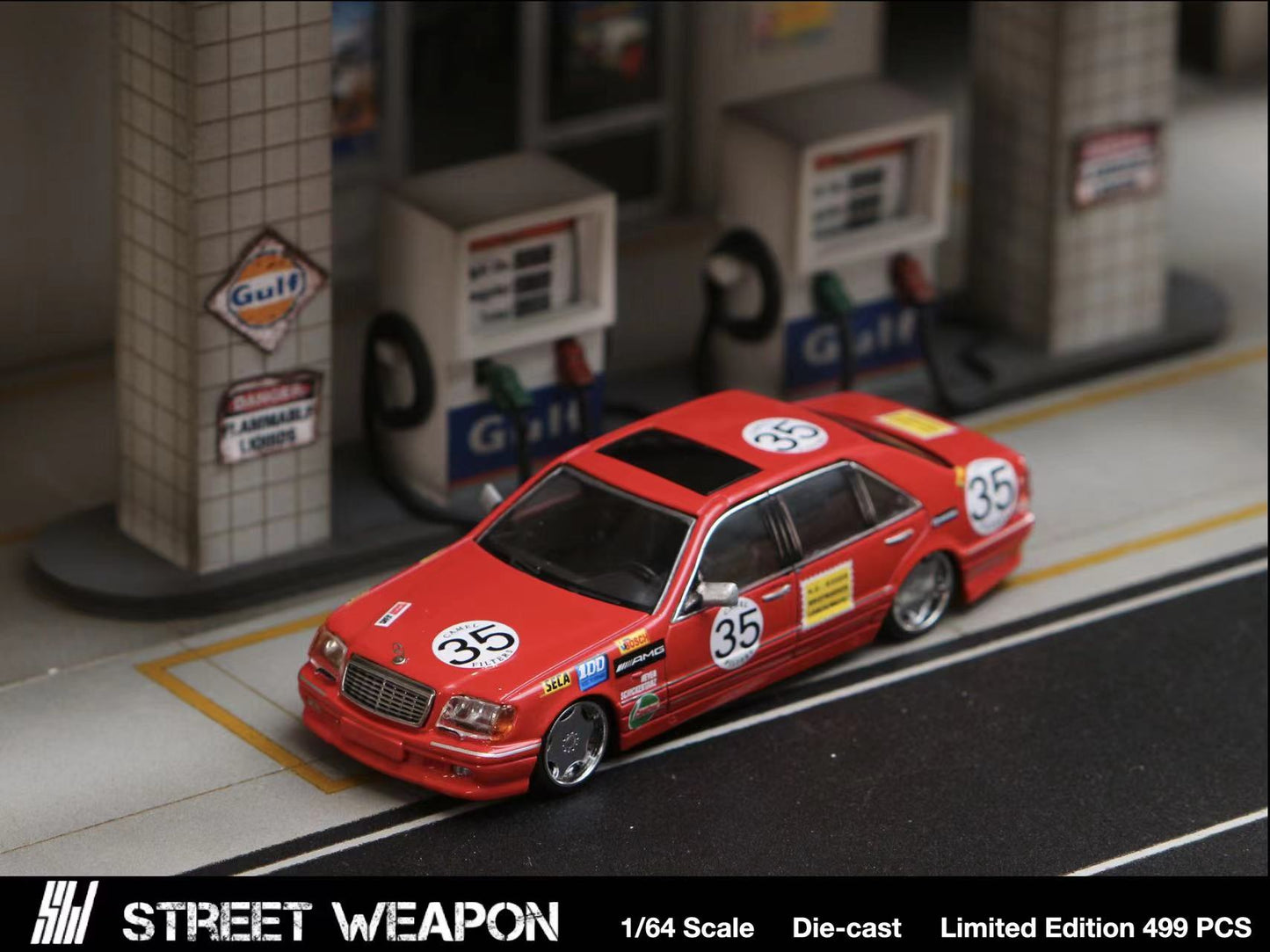 Stance Hunters x Street Weapon 1/64 S Class W140 RED PIG #35