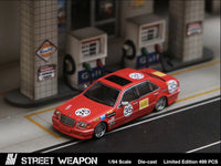 Stance Hunters x Street Weapon 1/64 S Class W140 RED PIG #35