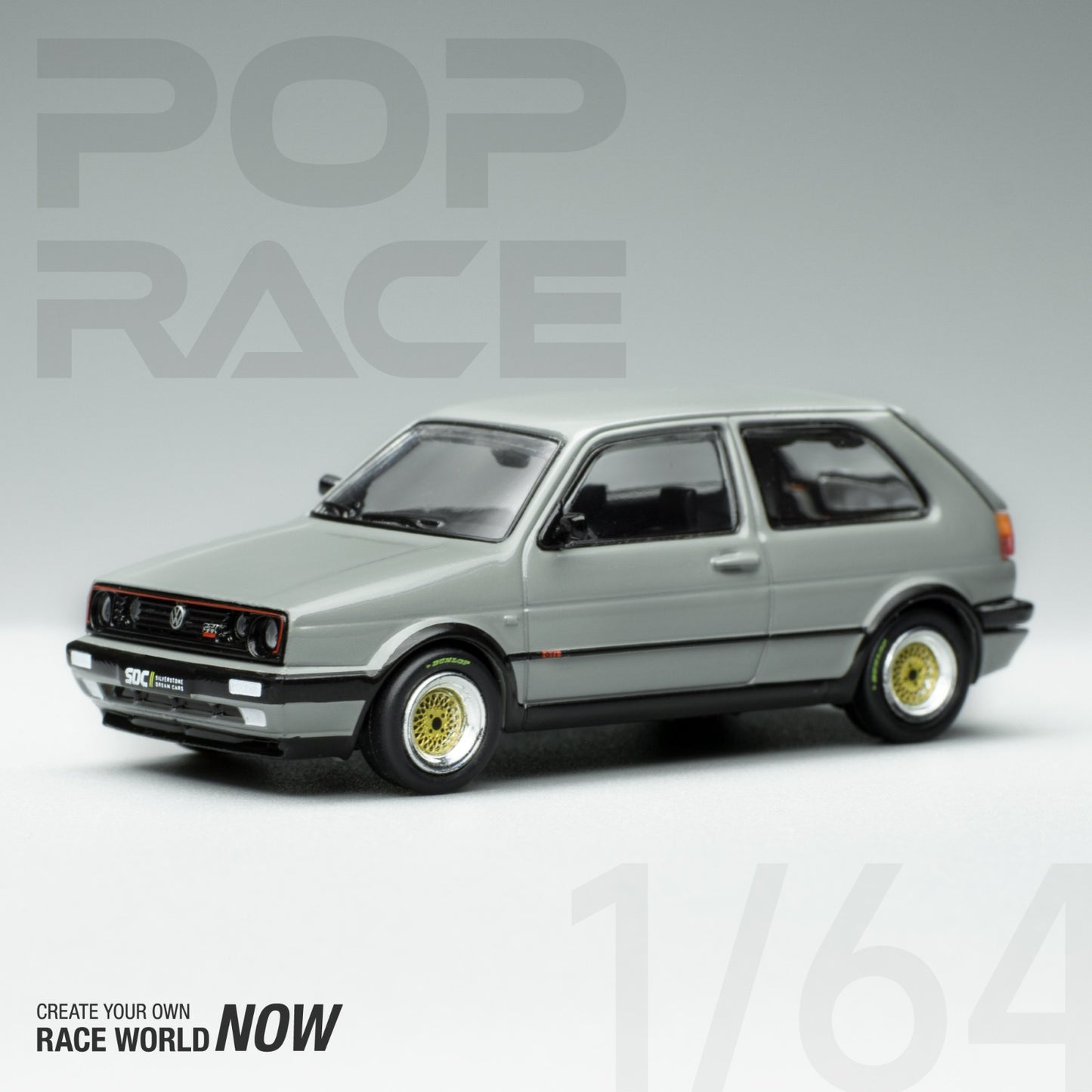 POPRACE 1/64 Volkswagen Golf GTI MK2 Grey PR64-GFM2-GRY