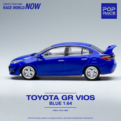 PREORDER POPRACE 1/64 TOYOTA GR VIOS BLUE PR64-TVIO-19BL (Approx. release in Q2 2023 and subject to the manufacturer's final decision)