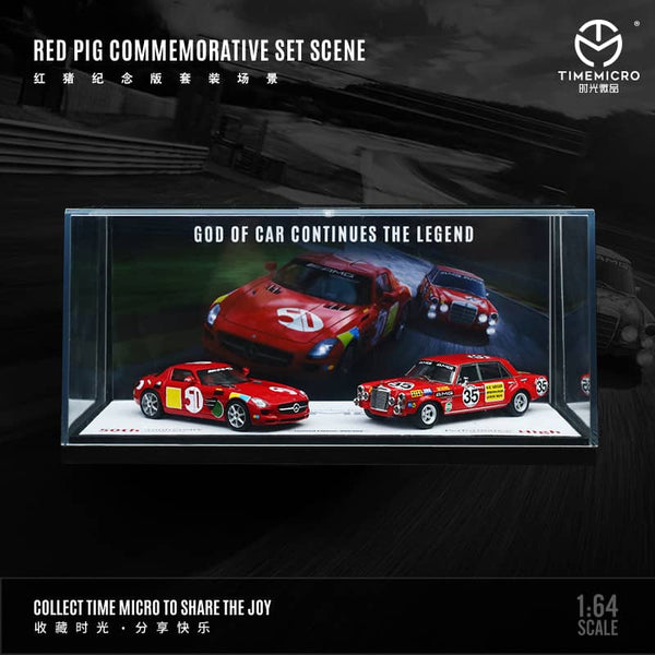 PREORDER TIME MICRO 1/64 300 SEL Red Pig #35 and SLS AMG Red Pig 50th Anniversary Set (Approx. release date: JUNE 2023 and subject to the manufacturer's final decision)